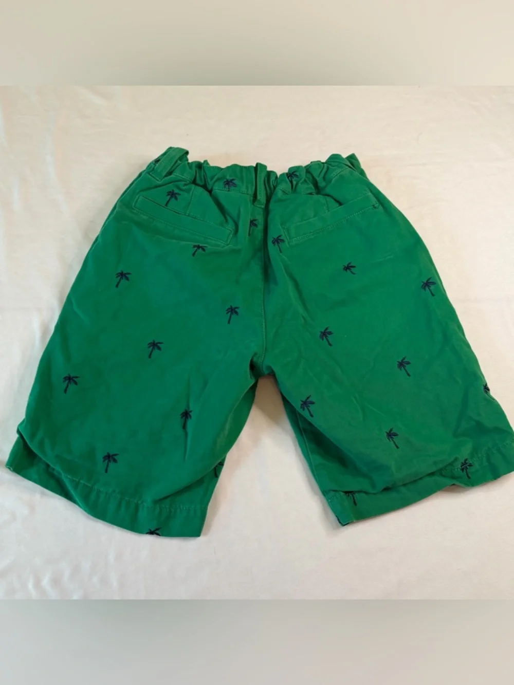Hanna Andersson Boys Shorts Size 140 (9-10) Green Palm Tree‎ Embroidered Cotton